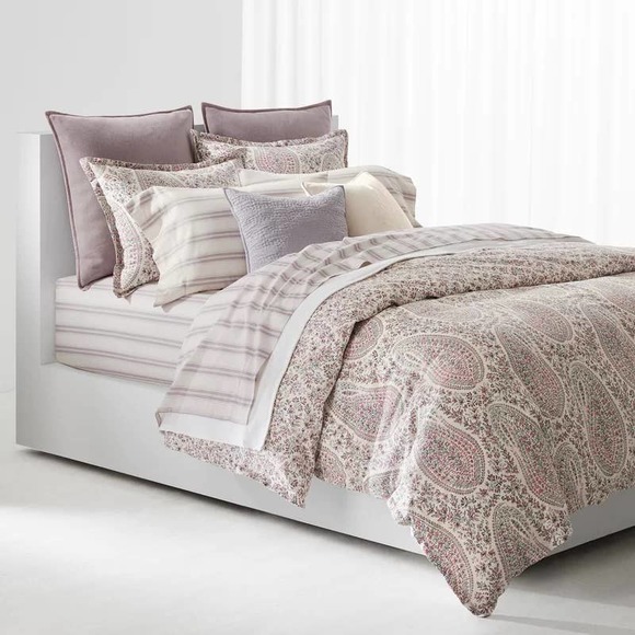Ralph Lauren Claudia 100% Cotton Sateen Duvet Cover Set Queen